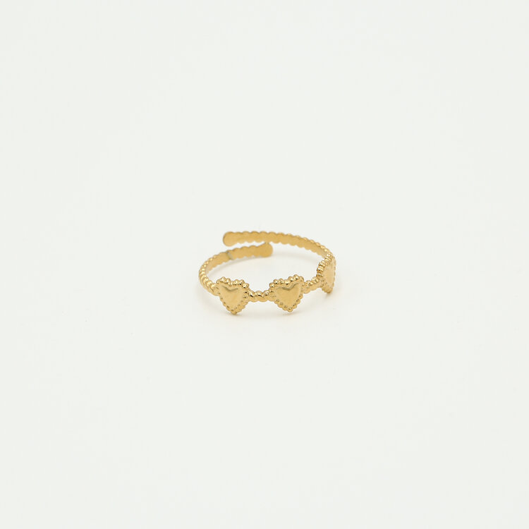 Gold Triple Heart Ring
