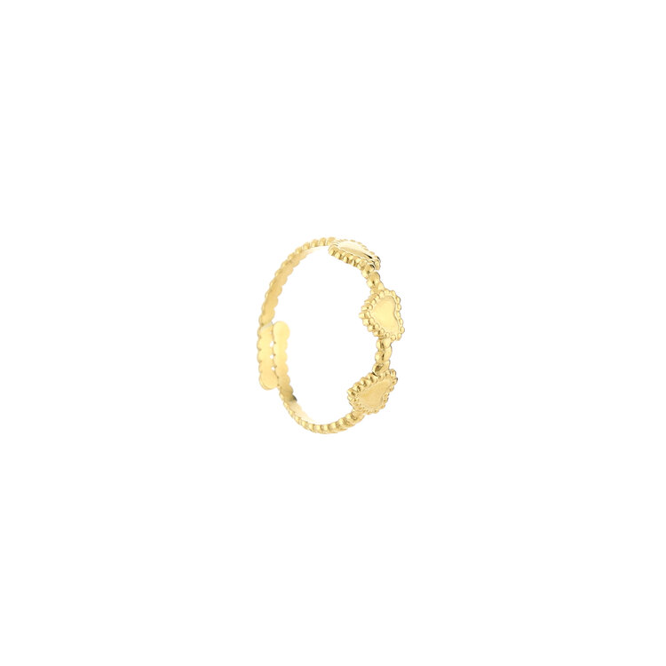 Gold Triple Heart Ring
