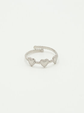 Silver Triple Heart Ring