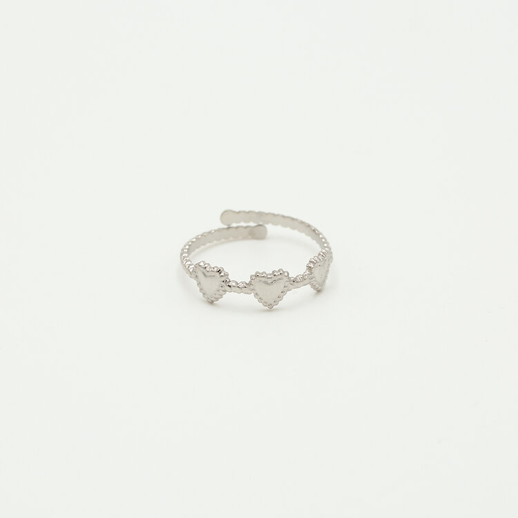 Silver Triple Heart Ring