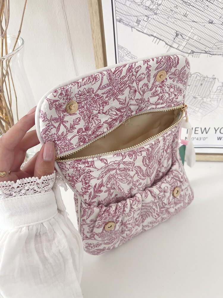 Sofie Flower Pochette Bag / Pink & Cream