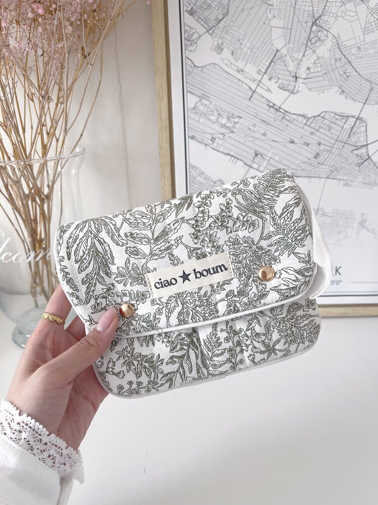 Sofie Flower Pochette Bag / Green & Cream