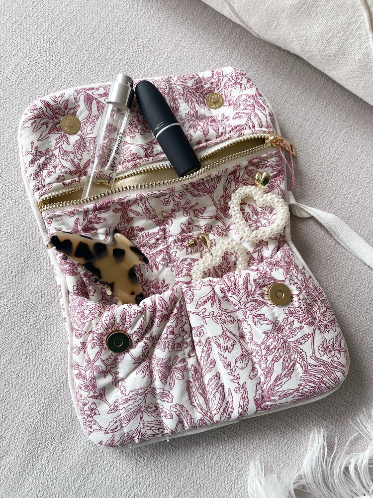 Sofie Flower Pochette Bag / Pink & Cream