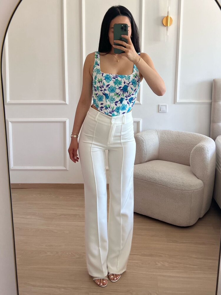 Bowie Wide Leg Trousers / White