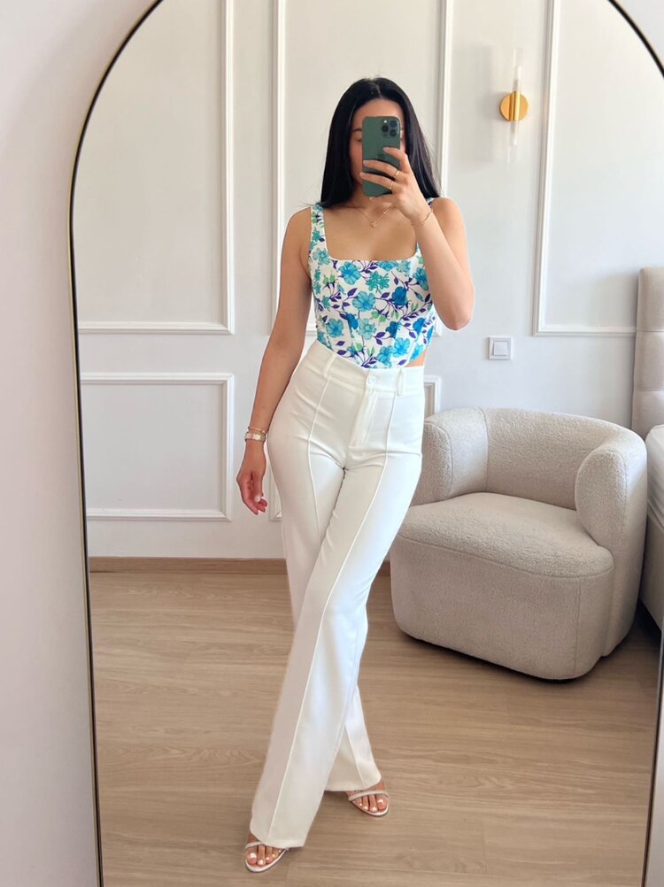 Bowie Wide Leg Trousers / White