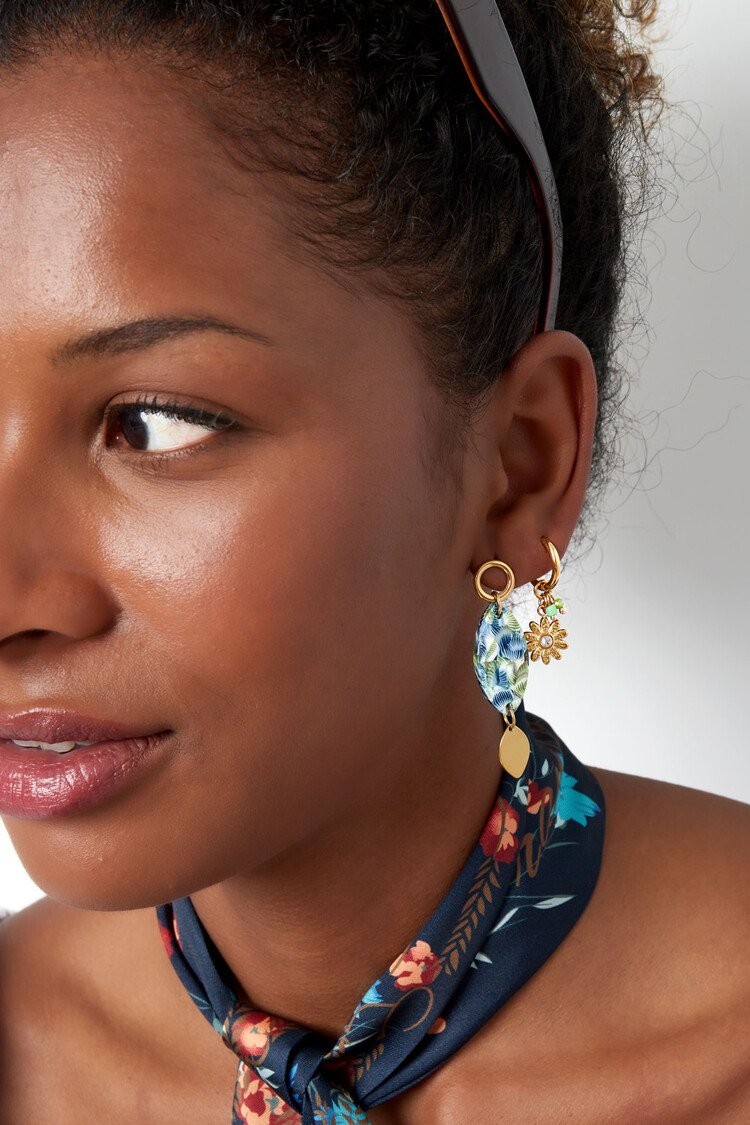 Gold Cute Beads Flower Earrings