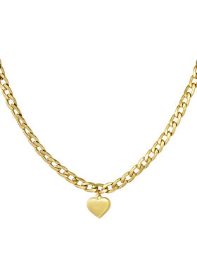 Gold Chunky Heart Necklace