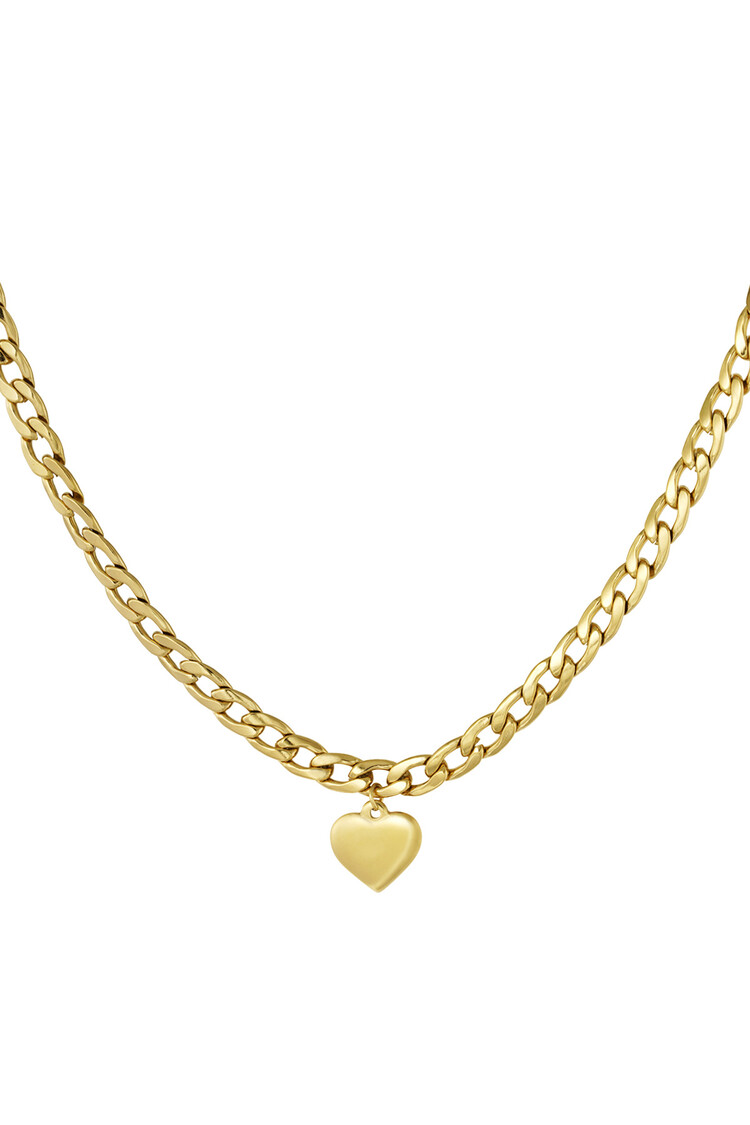 Gold Chunky Heart Necklace