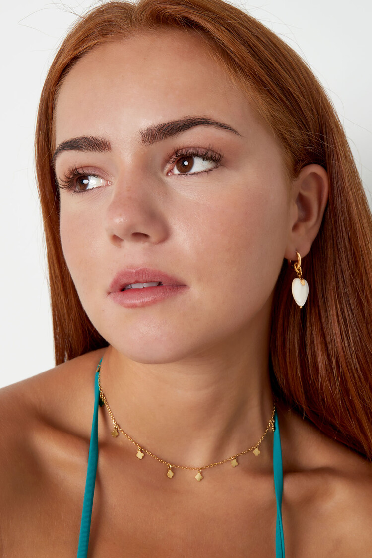 Gold Row Of Clovers Necklace