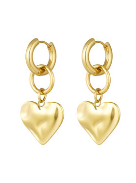 Gold Chunky Heart Earrings