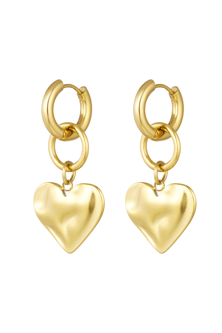 Gold Chunky Heart Earrings