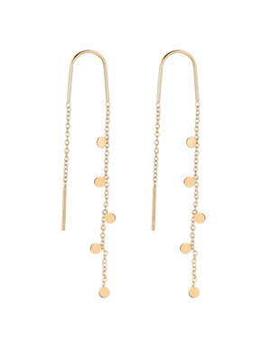 Gold Cute Circle Dangle Earrings