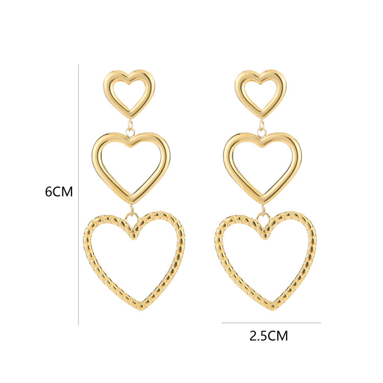 Gold Signature Heart Earrings