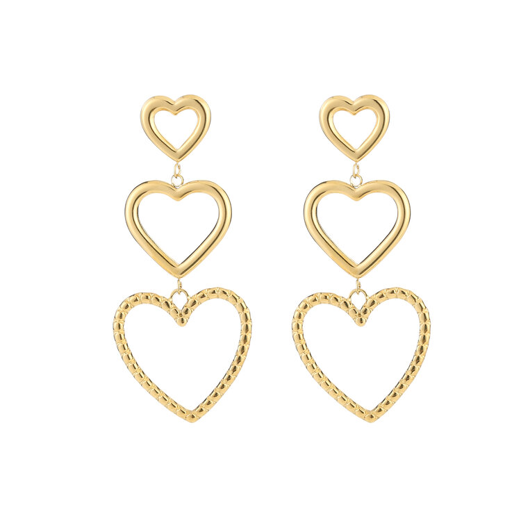Gold Signature Heart Earrings