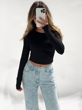 Shae Basic Long Sleeve Top / Black