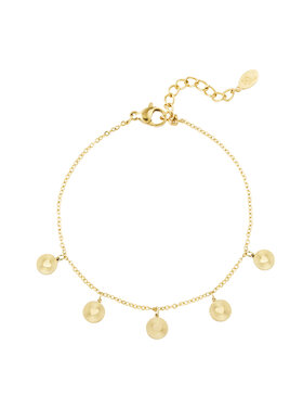 Gold Round Heart Coins Bracelet