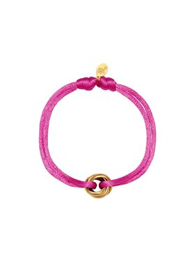 Gold Knot Satin Bracelet / Fuchsia