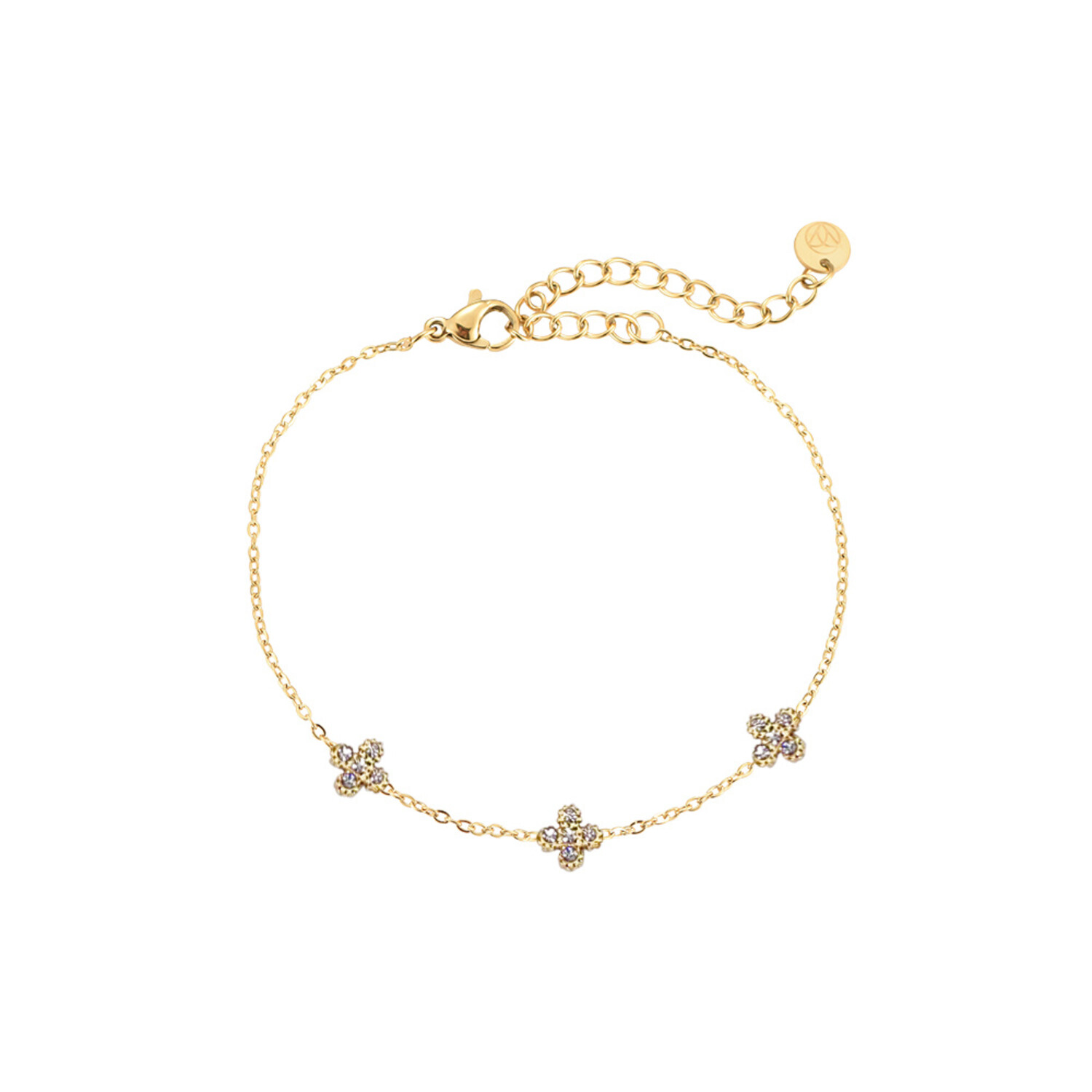 Gold Flower Pin Lock Bracelet - Hello My Love