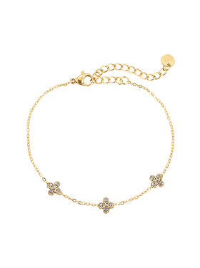 Gold Tiny Lucky Flower Bracelet