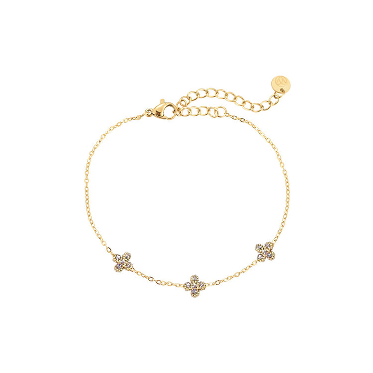 Gold Tiny Lucky Flower Bracelet