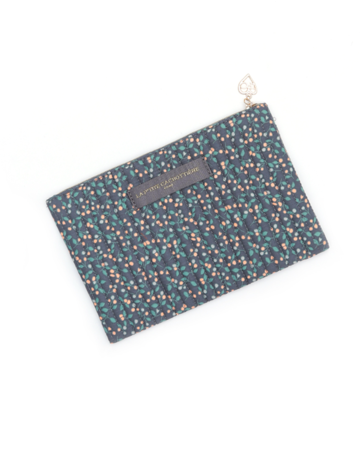 Lizzie Flower Pouch / Grey