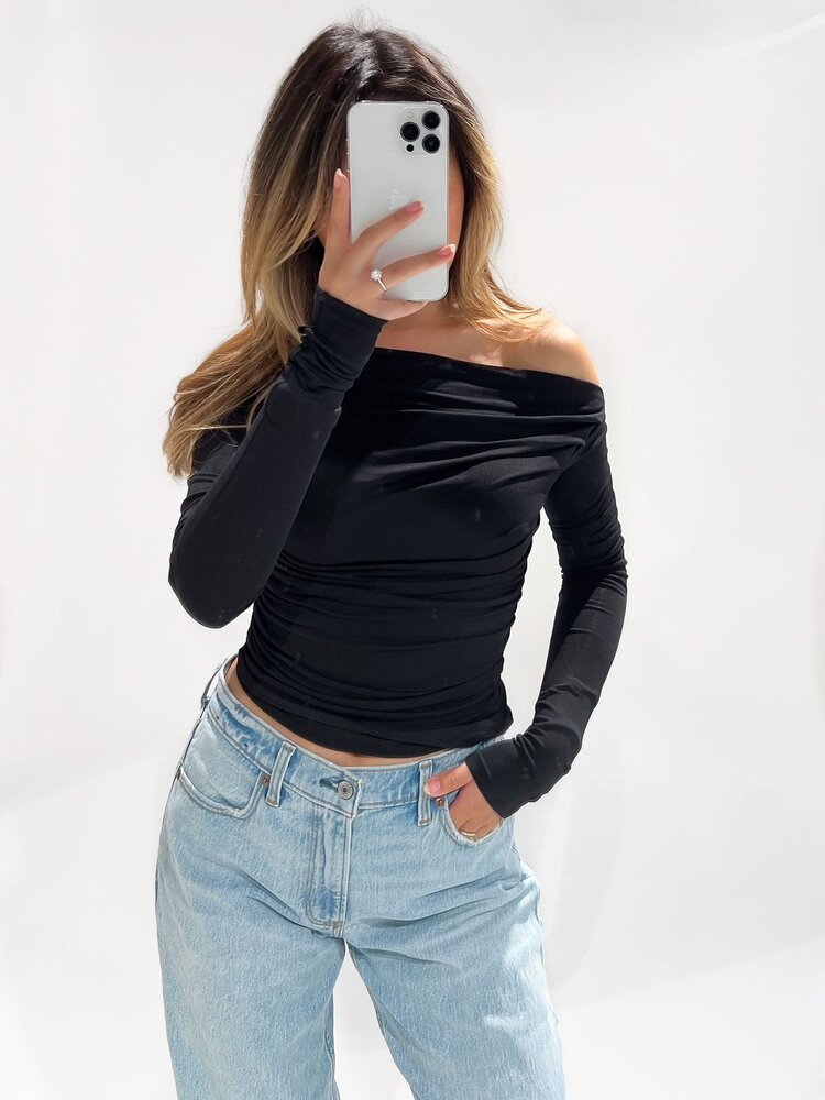 Maine Off Shoulder Top / Black