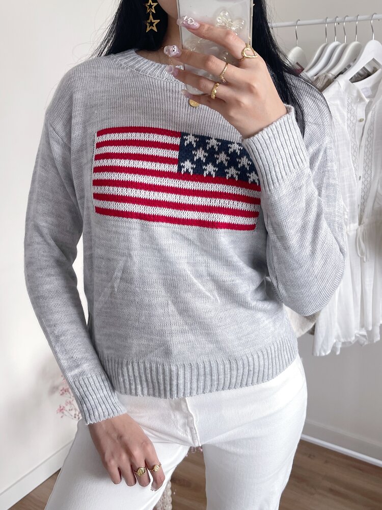 Hailey USA Knit Sweater / Grey