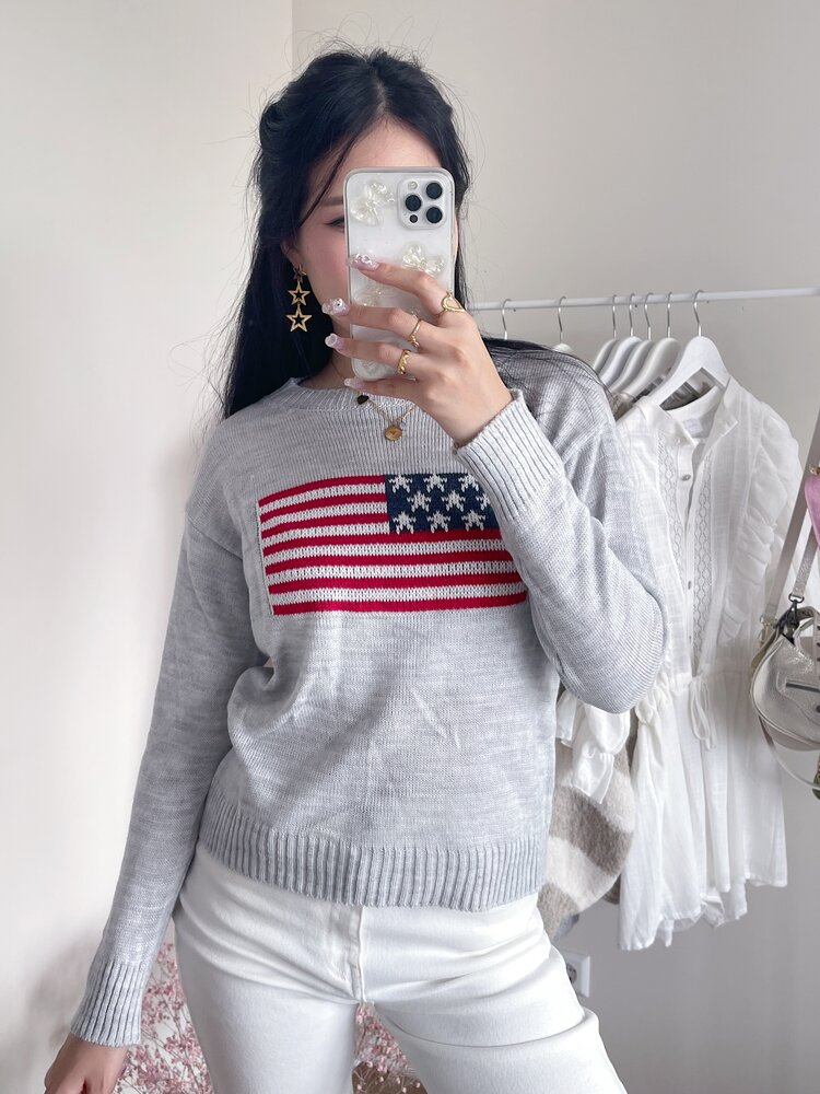 Hailey USA Knit Sweater / Grey
