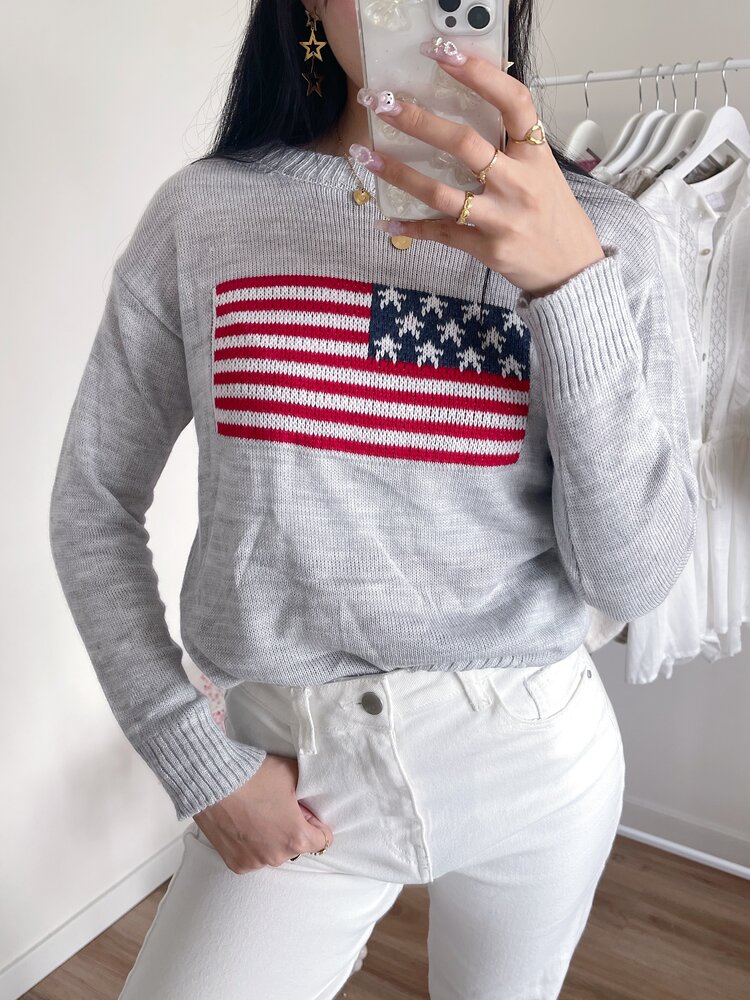 Hailey USA Knit Sweater / Grey