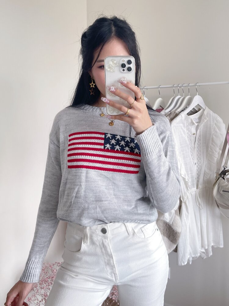 Hailey USA Knit Sweater / Grey