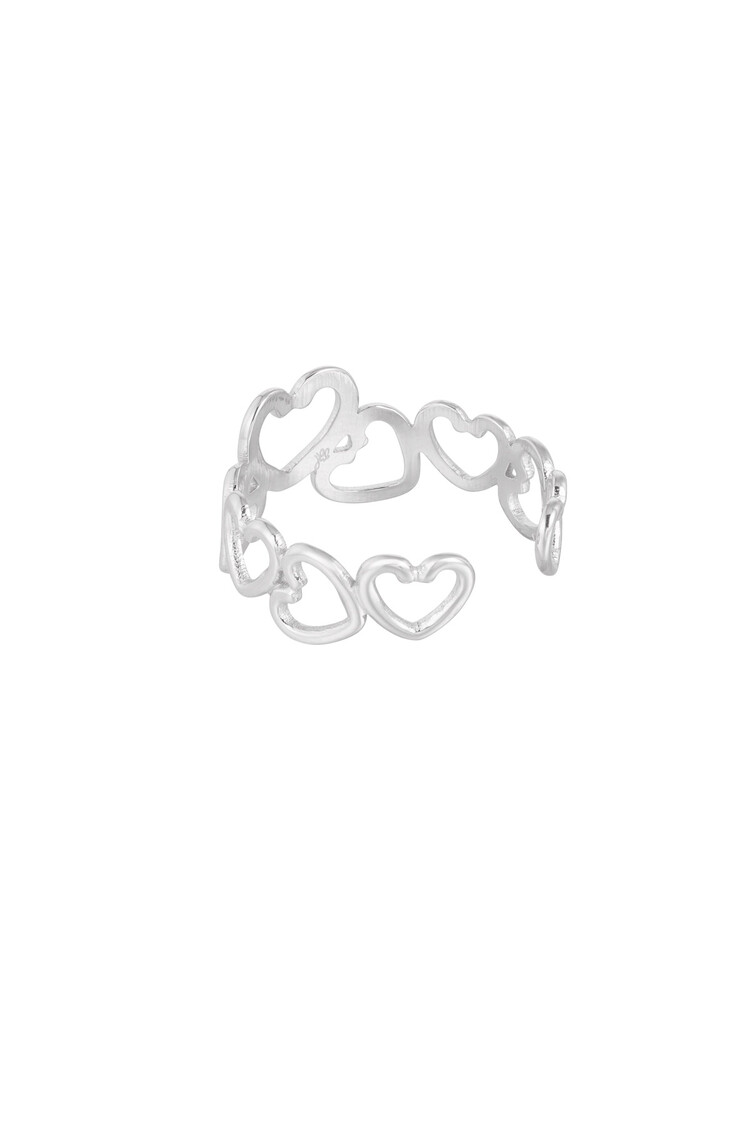 Silver Cute Heart Party Ring