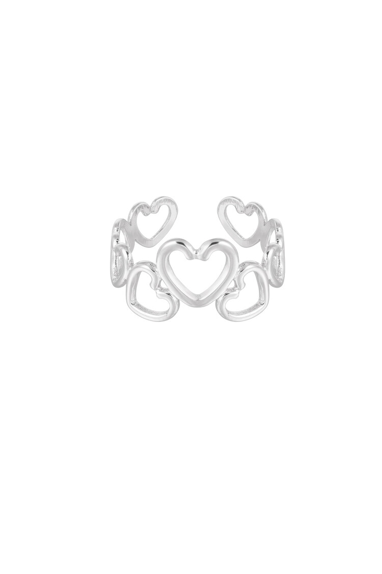 Silver Cute Heart Party Ring