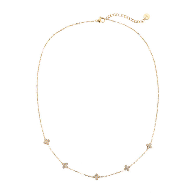 Gold Tiny Lucky Flower Necklace