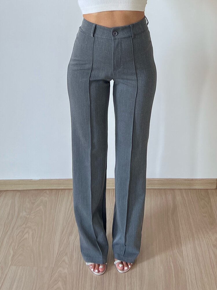 Bowie Wide Leg Trousers / Washed Light Grey