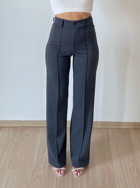 Bowie Wide Leg Trousers / Washed Dark Grey