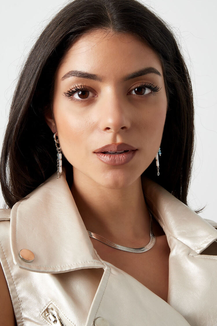 Gold Twist Circle Dangle Party Earrings / Orange