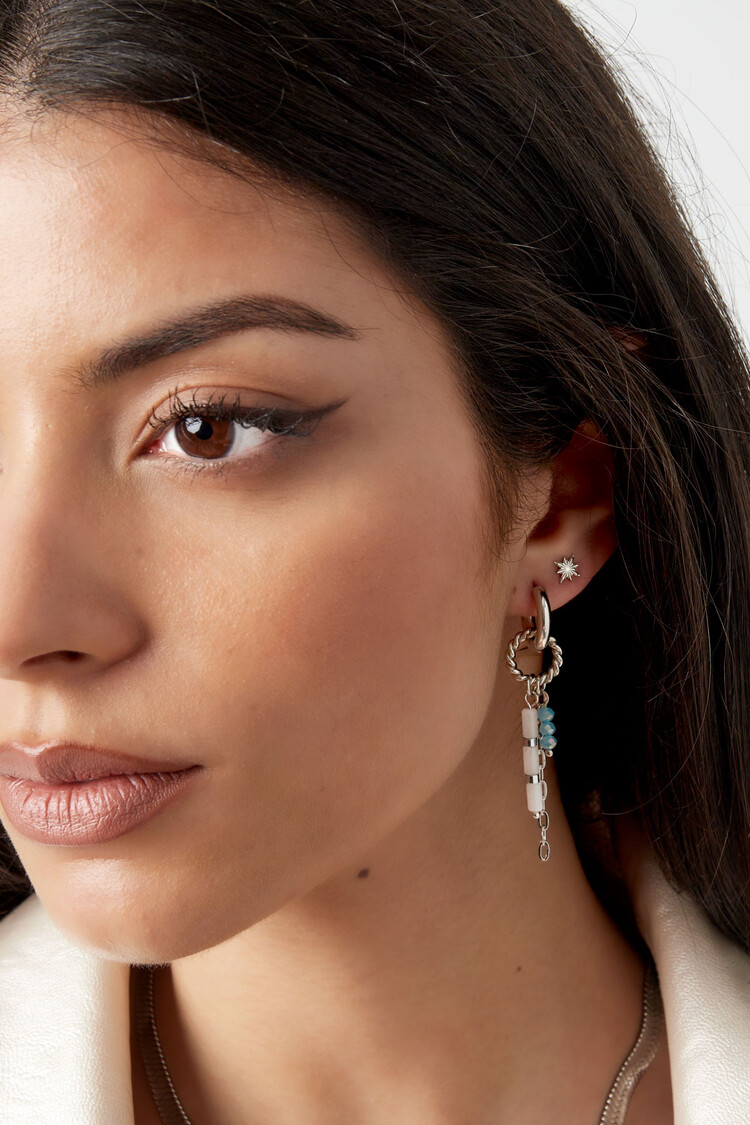 Gold Twist Circle Dangle Party Earrings / Orange