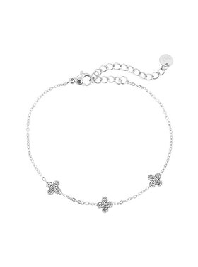 Silver Tiny Lucky Flower Bracelet