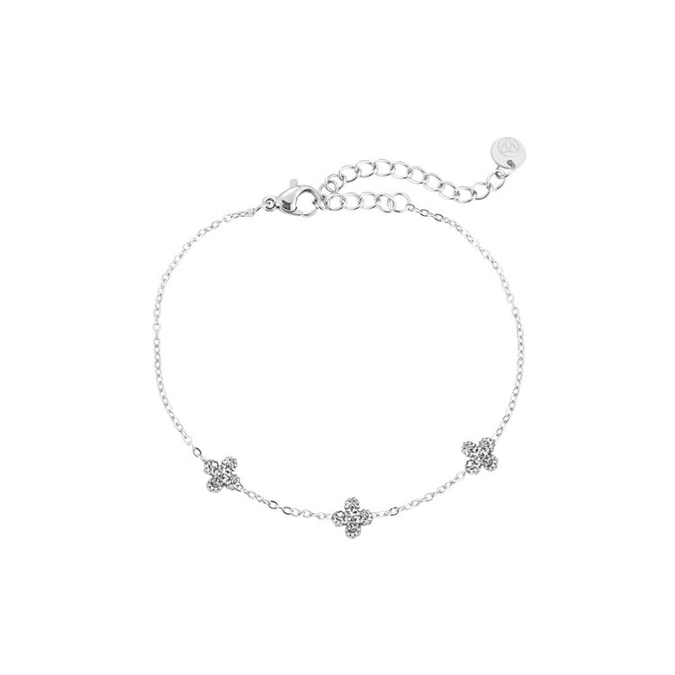 Silver Tiny Lucky Flower Bracelet