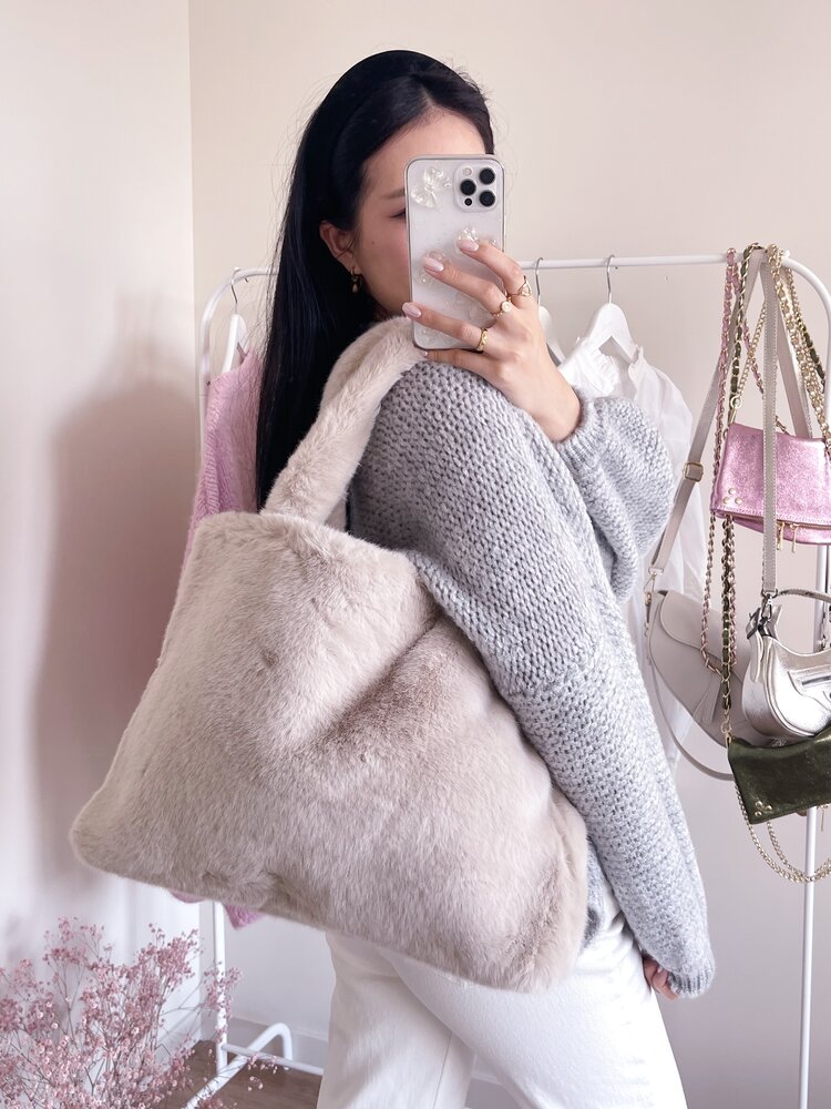 Jolie Furry Bag / Beige