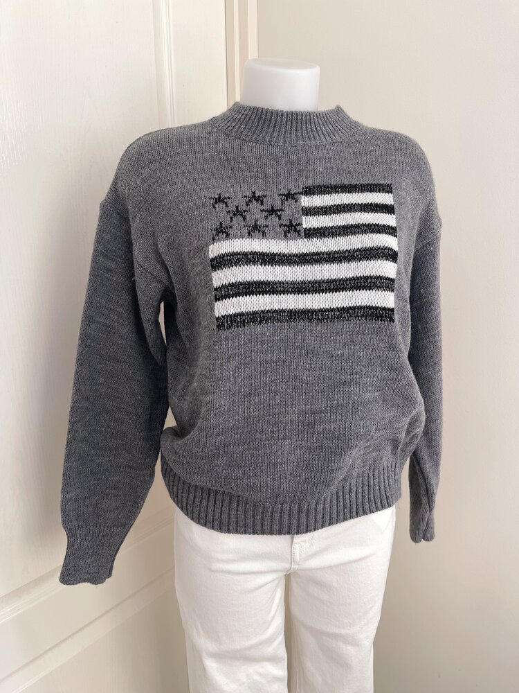Kyla USA Knit Sweater / Dark Grey