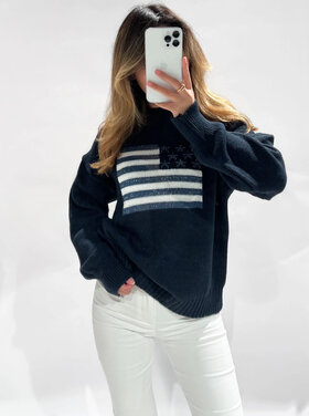 Kyla USA Knit Sweater / Navy Blue