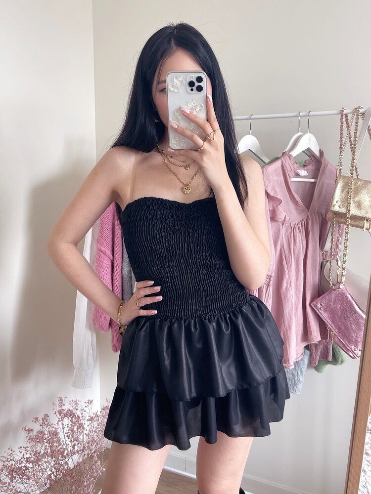 Bella Metallic Tube Dress / Black