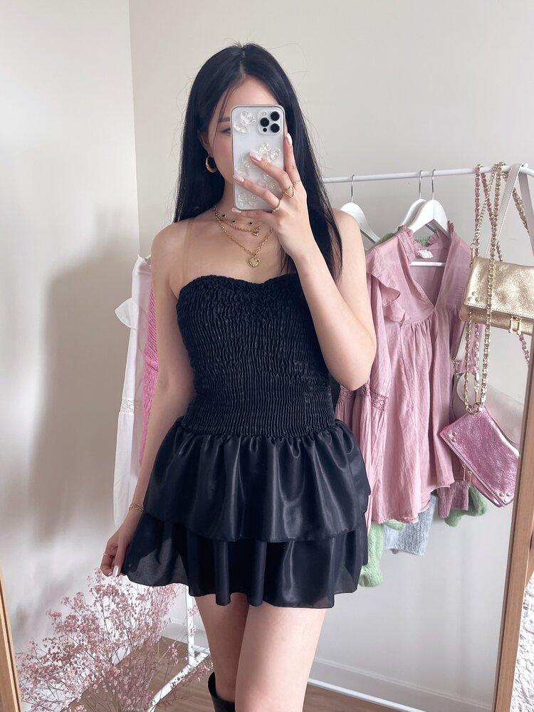 Bella Metallic Tube Dress / Black