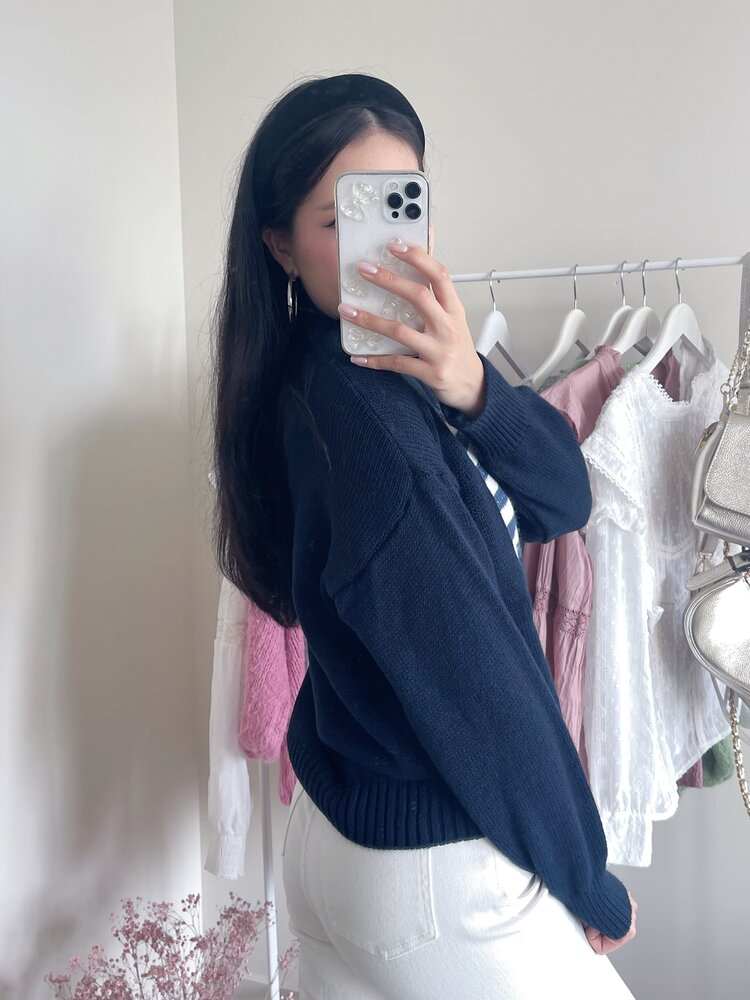 Kyla USA Knit Sweater / Navy Blue