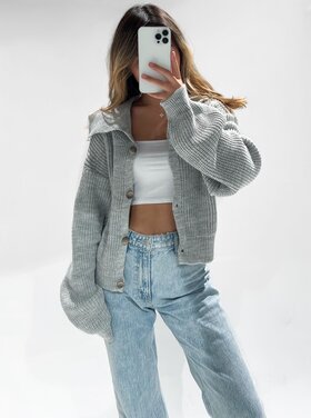 Aime Knit Cardigan / Grey