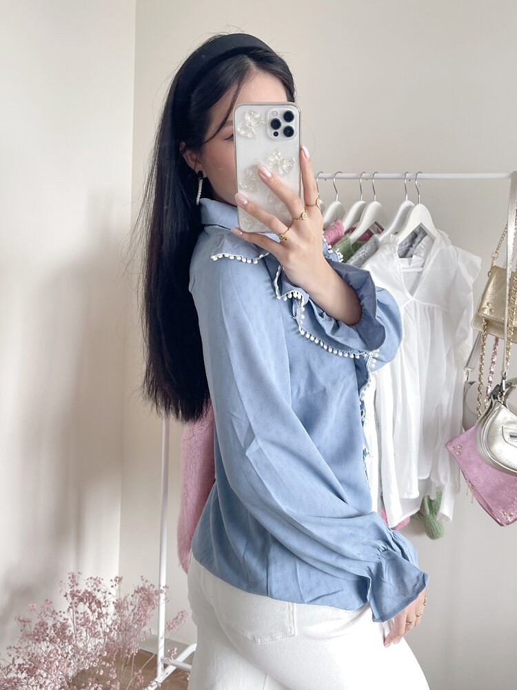 Zarah Embroidered Blouse / Blue