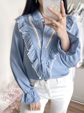 Zarah Embroidered Blouse / Blue