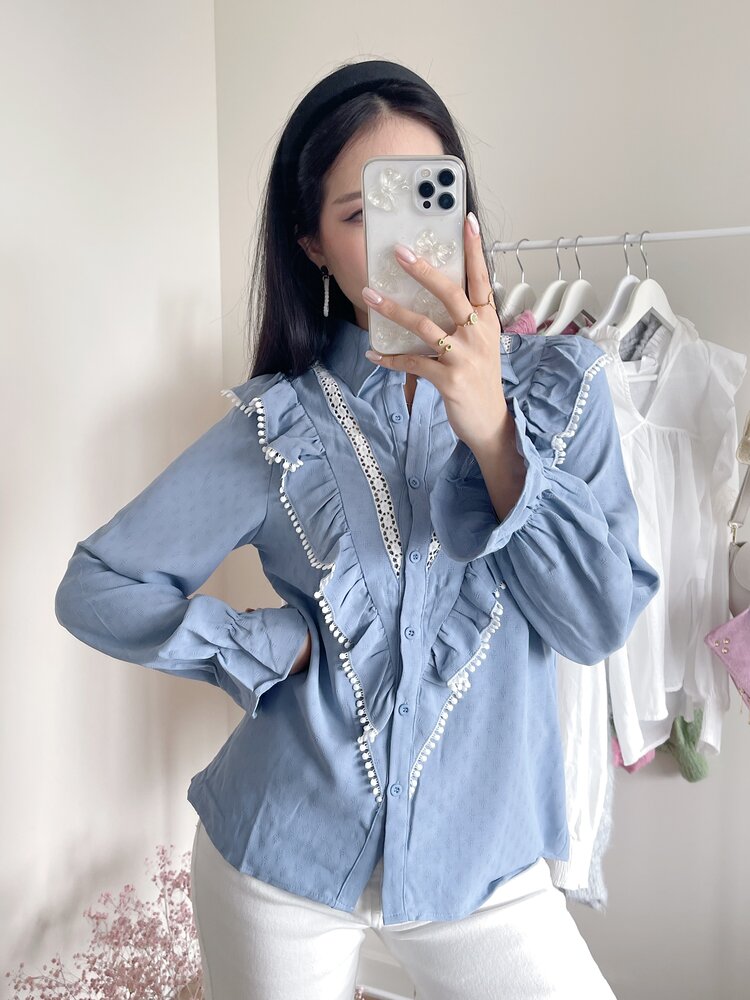 Zarah Embroidered Blouse / Blue