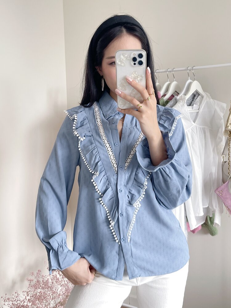 Zarah Embroidered Blouse / Blue